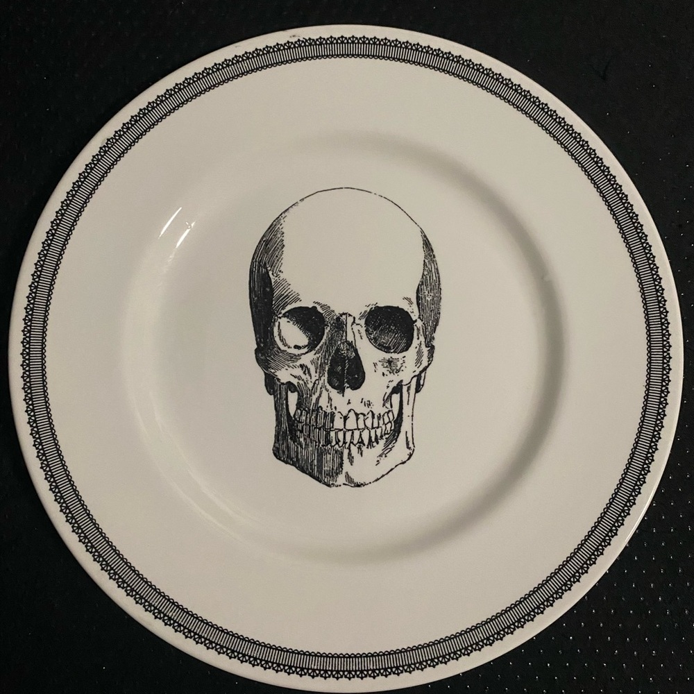 Royal Stanford Halloween Skull Dinner Plate (listing is for all 4)